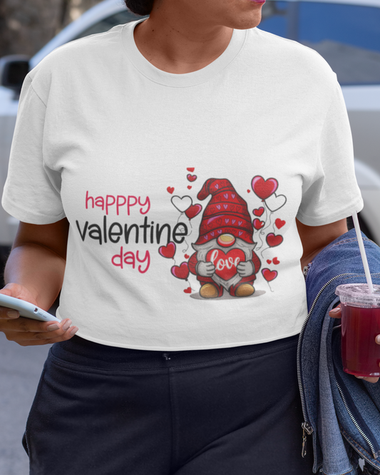 Valentine Gnome Cotton Unisex T-shirt