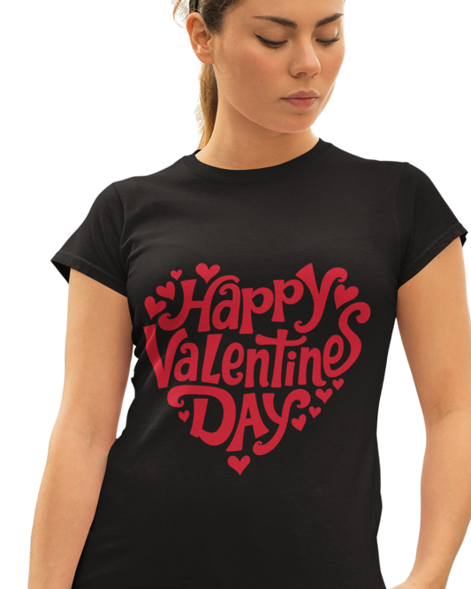 Happy Valentine Day Cotton Unisex T-Shirt