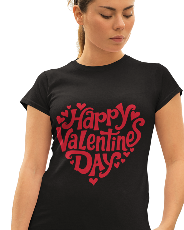 Happy Valentine Day Cotton Unisex T-Shirt