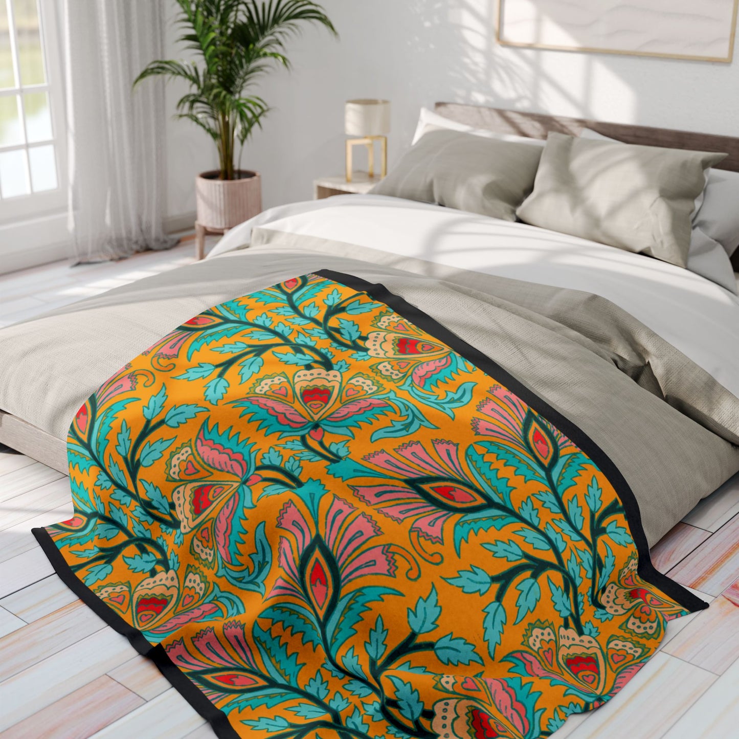 Vibrant Floral Arctic Fleece Blanket