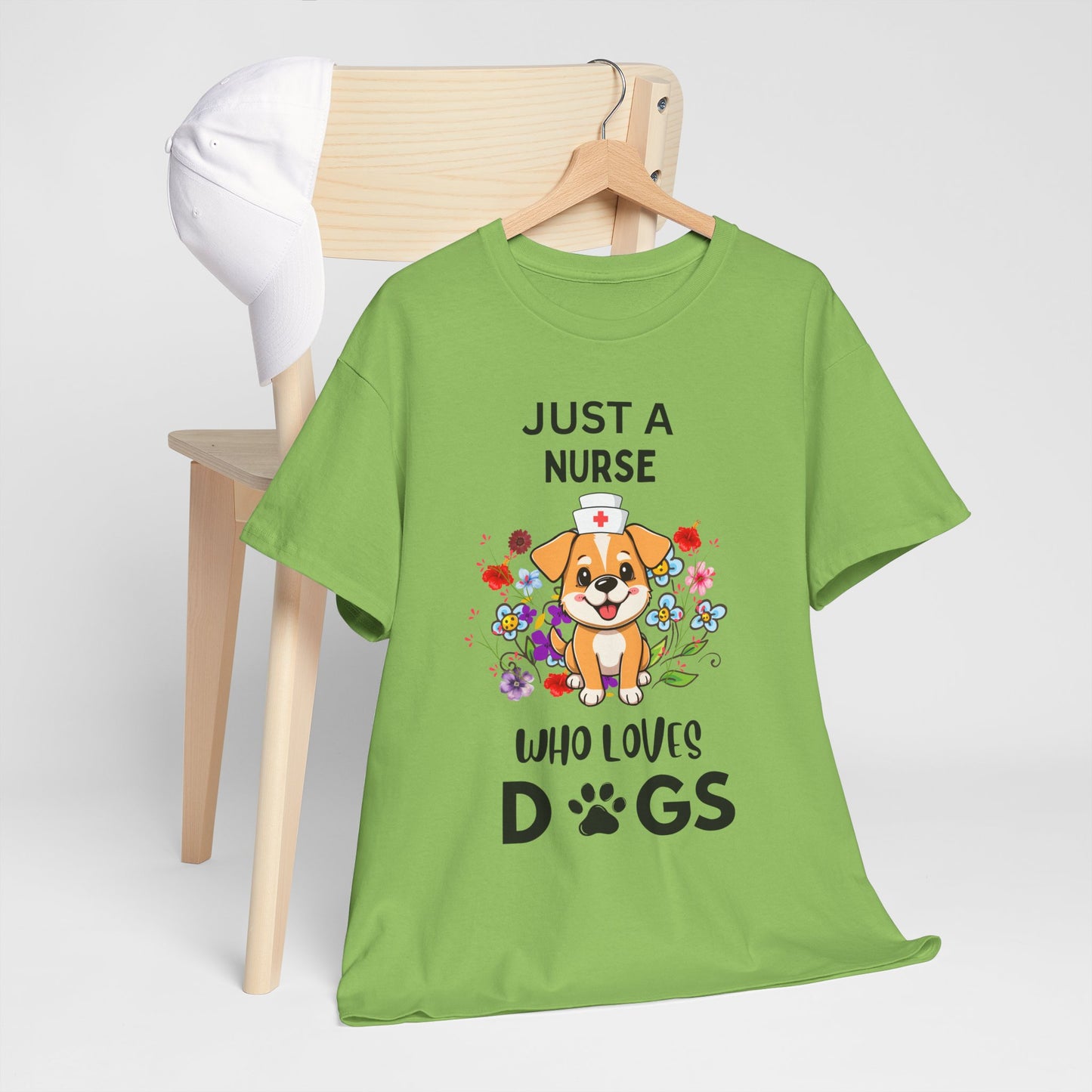 Just a Nurse Who Loves Dogs Cotton Unisex T-shirt