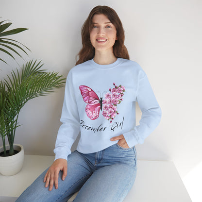 December Girl Butterfly birthday  Sweatshirt