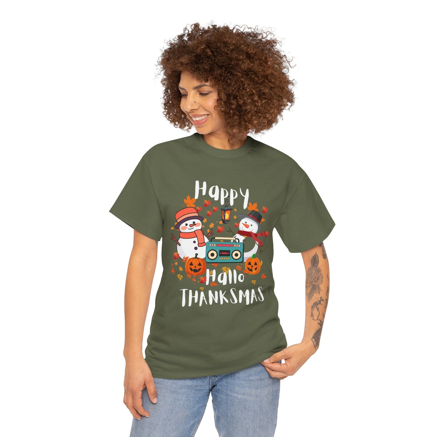 Happy HalloThanksmas cotton unisex T-Shirt