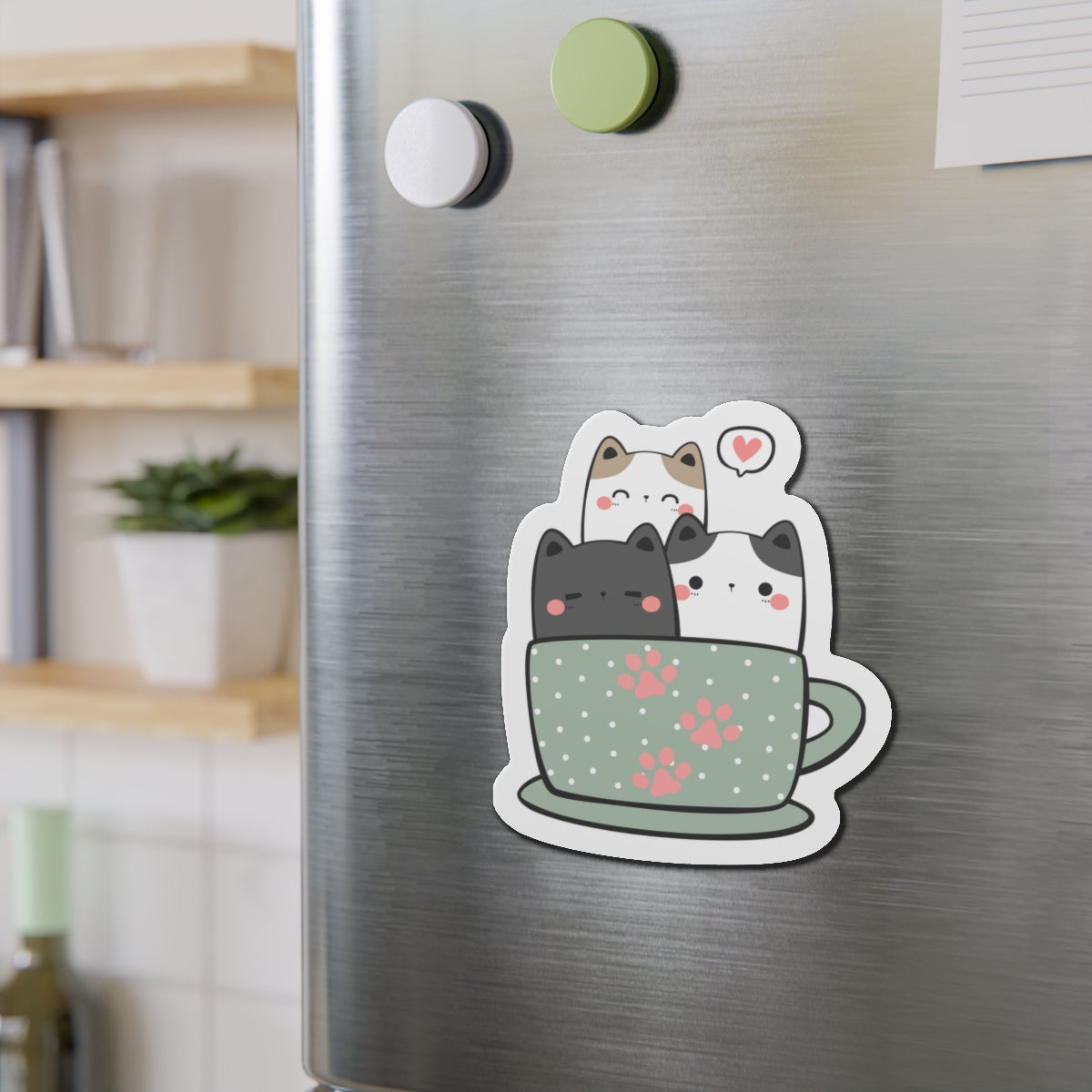 Cute Cat Mug Die-Cut Magnet
