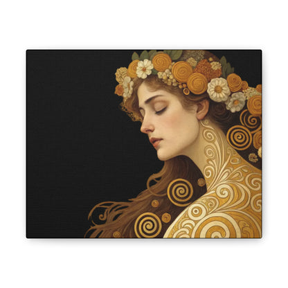 Lady with Flowers Canvas Art Print