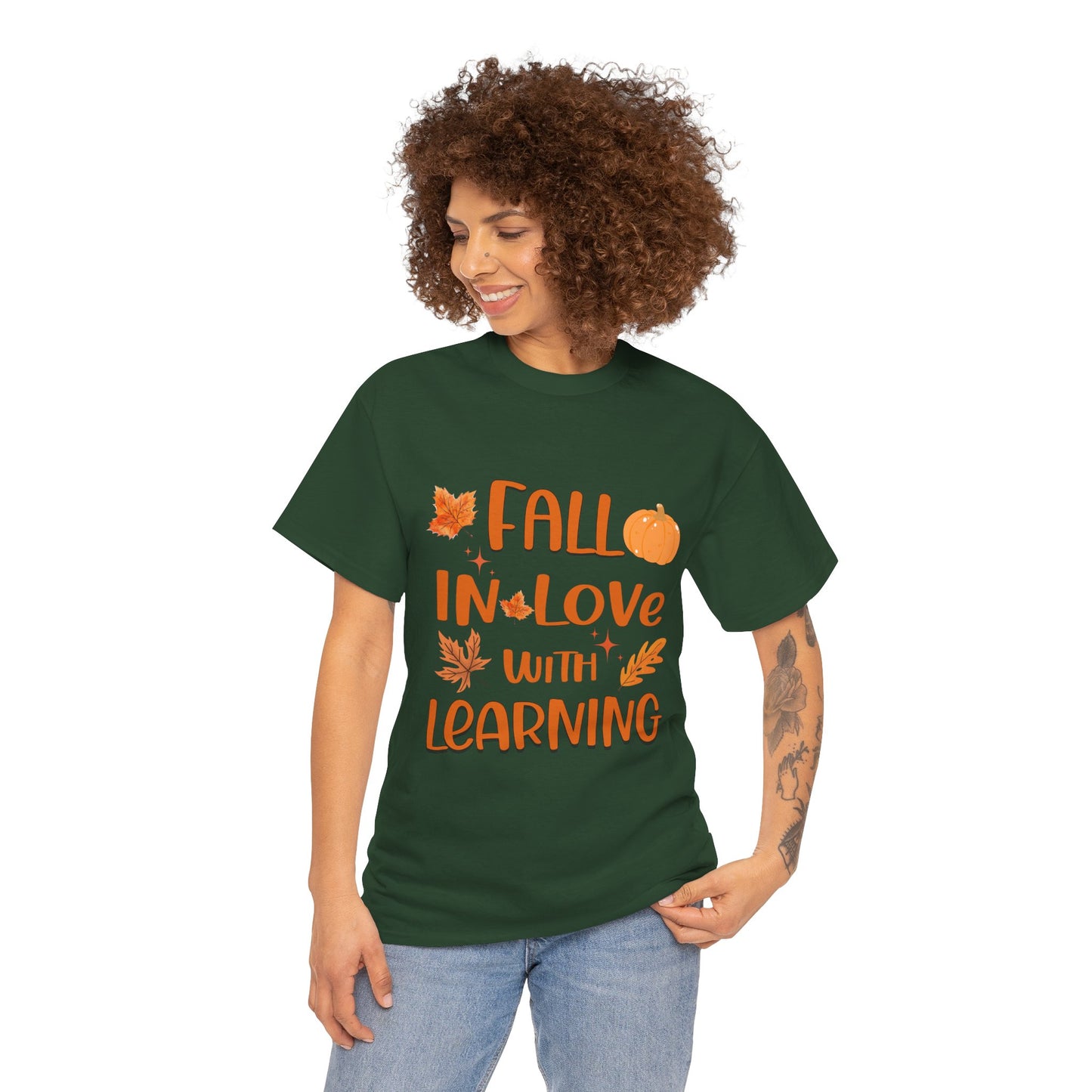 Fall in Love with Learning  Unisex cotton Tee