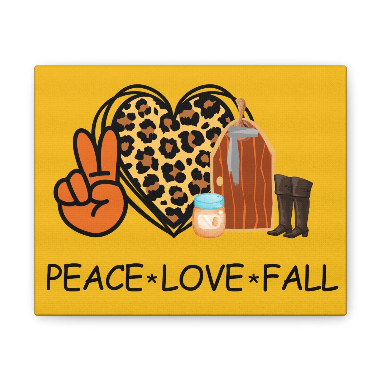 Peace Love Fall Canvas Art Print