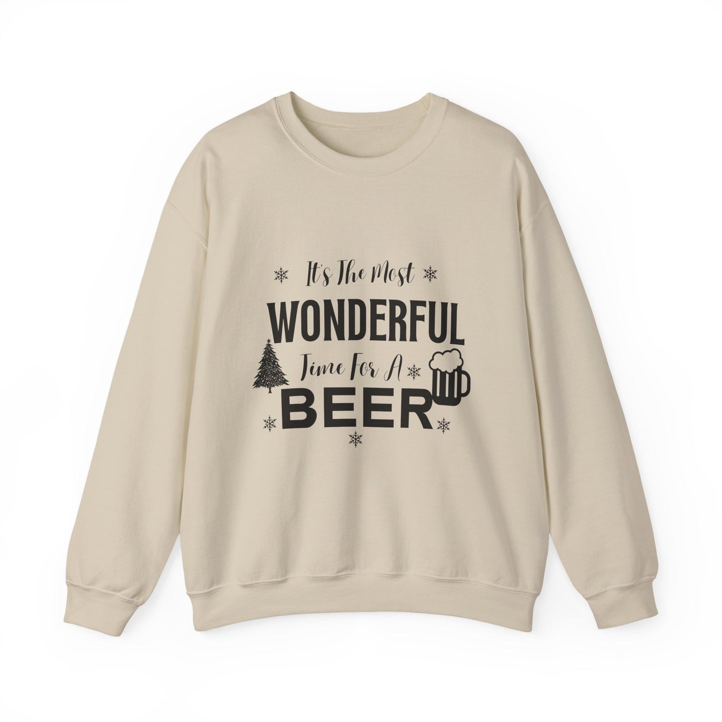 Wonderful Time for a Beer  Christmas Unisex Sweatshirt
