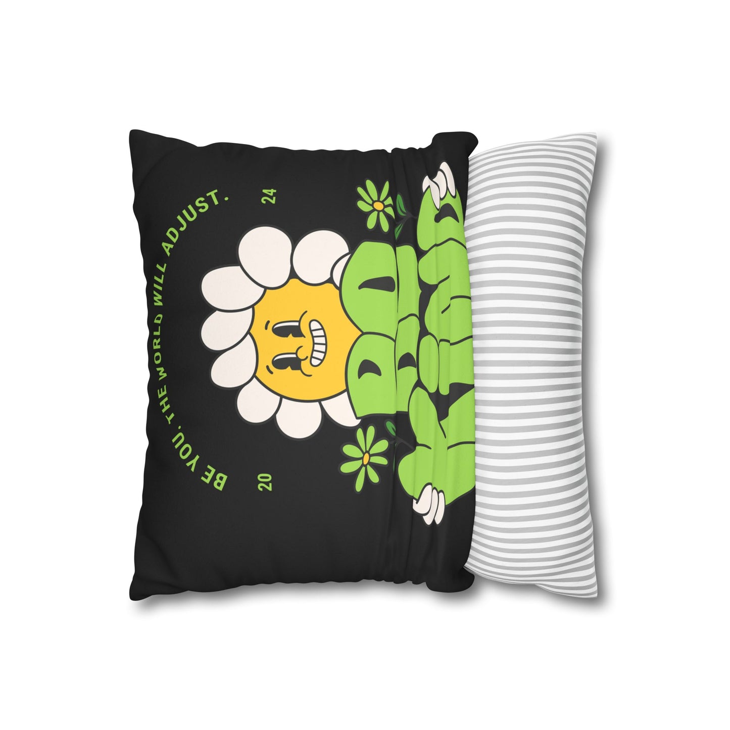 Be Kind Faux Suede Pillowcase, Positive Vibes Home Decor, Inspirational Throw Pillow Cover, Flower Power Gift, Cozy Living Room Accent