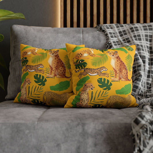 Vibrant Leopard Print Pillowcase