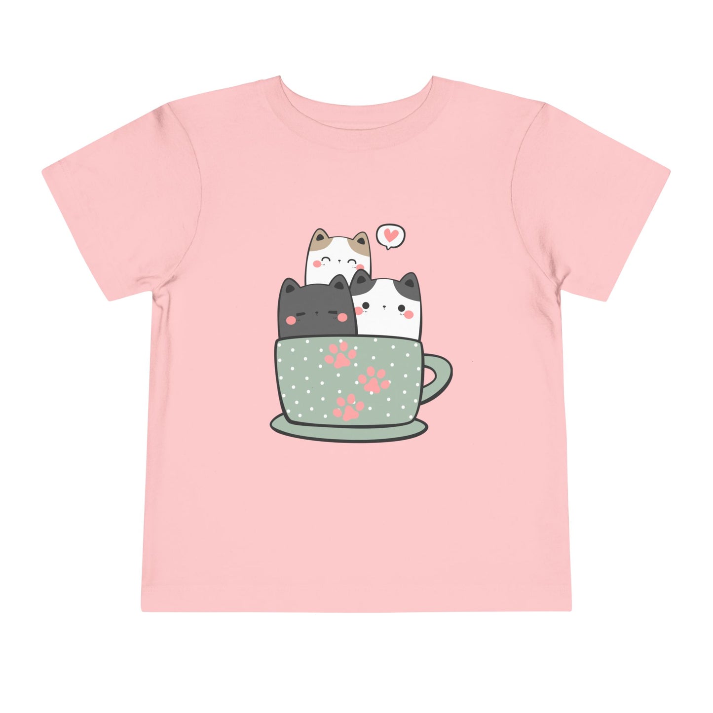 3 Cat Cup Toddler Short Sleeve Tee