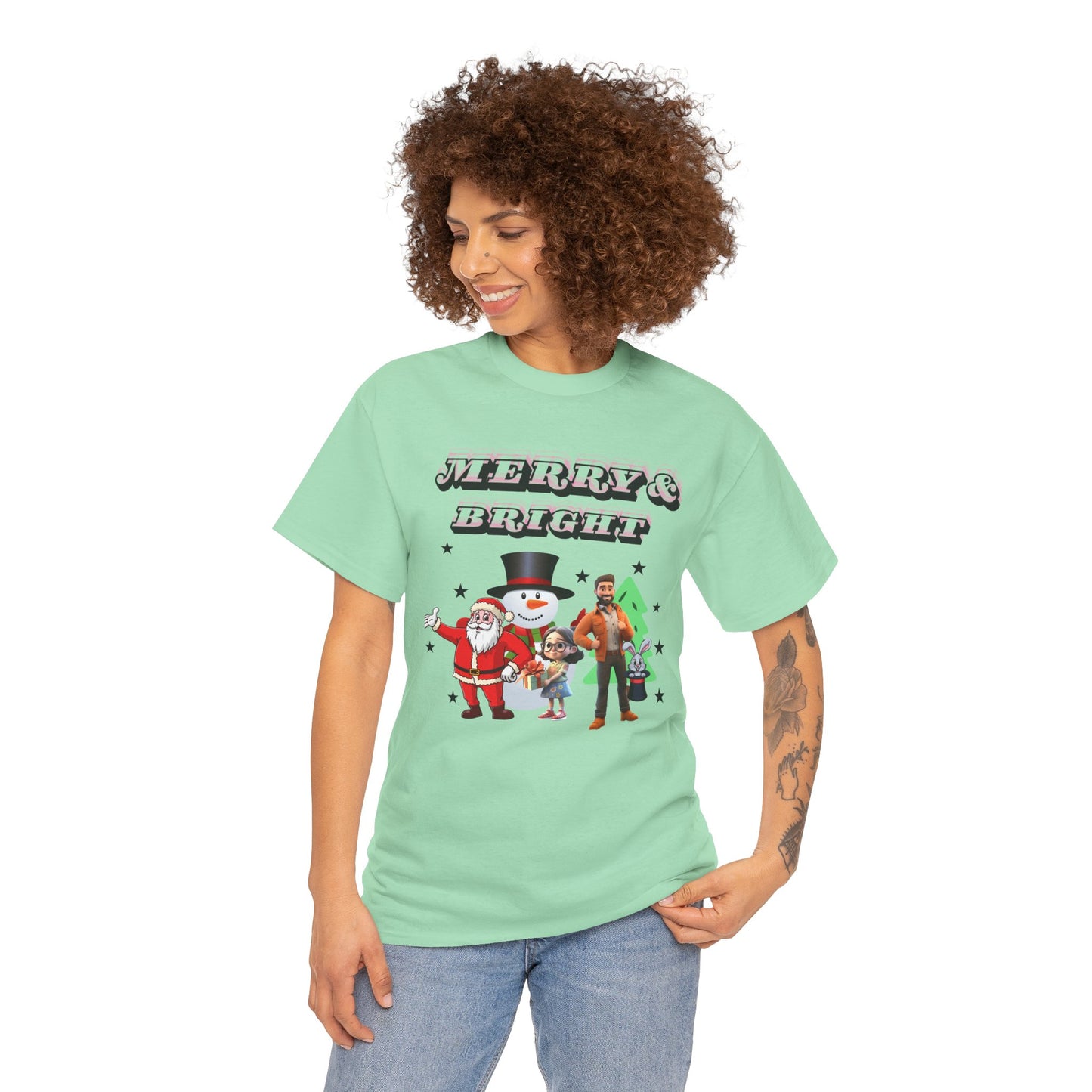 Merry & Bright Cotton Unisex T shirt