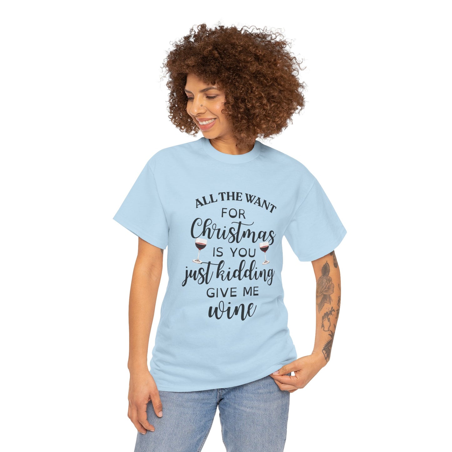 JUST KIDDING WINE COTTON UNISEX T-SHIRT