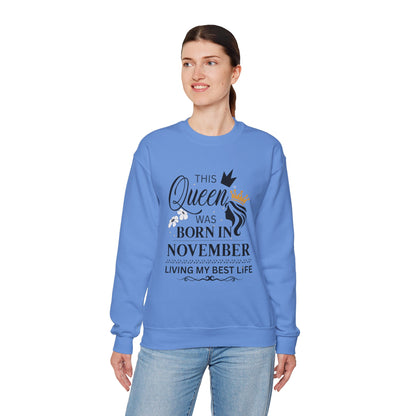 November Birthday Queen Unisex Sweatshirt
