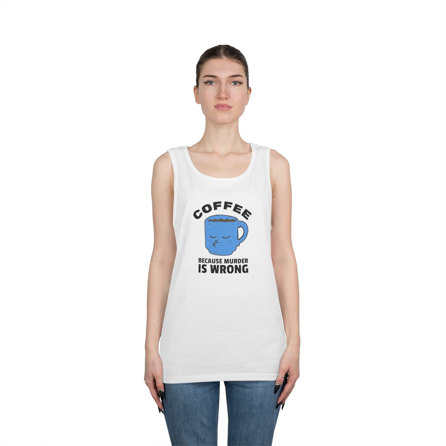 Coffee Pun Unisex Heavy Cotton Tank Top