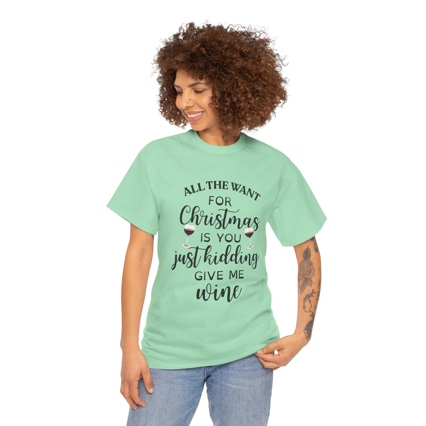 JUST KIDDING WINE COTTON UNISEX T-SHIRT