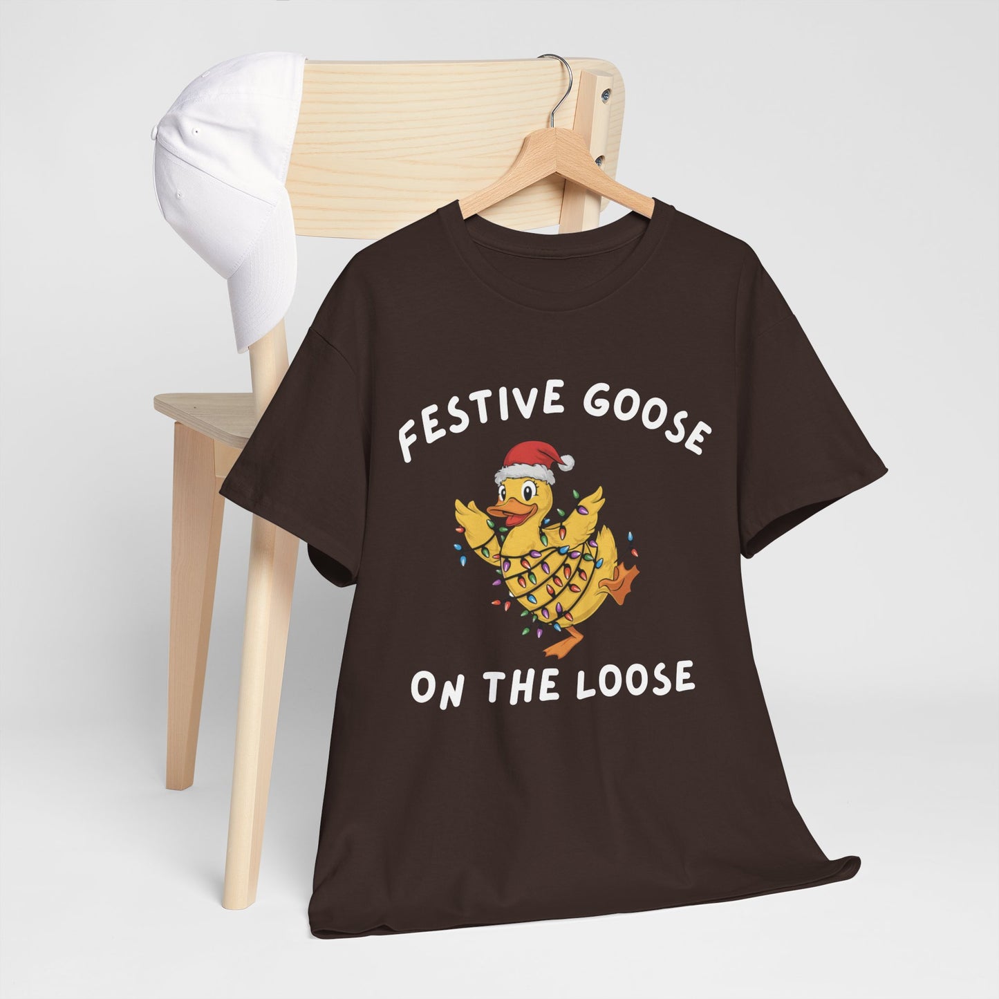 Festive Goose On The Loose cotton Unisex T-Shirt