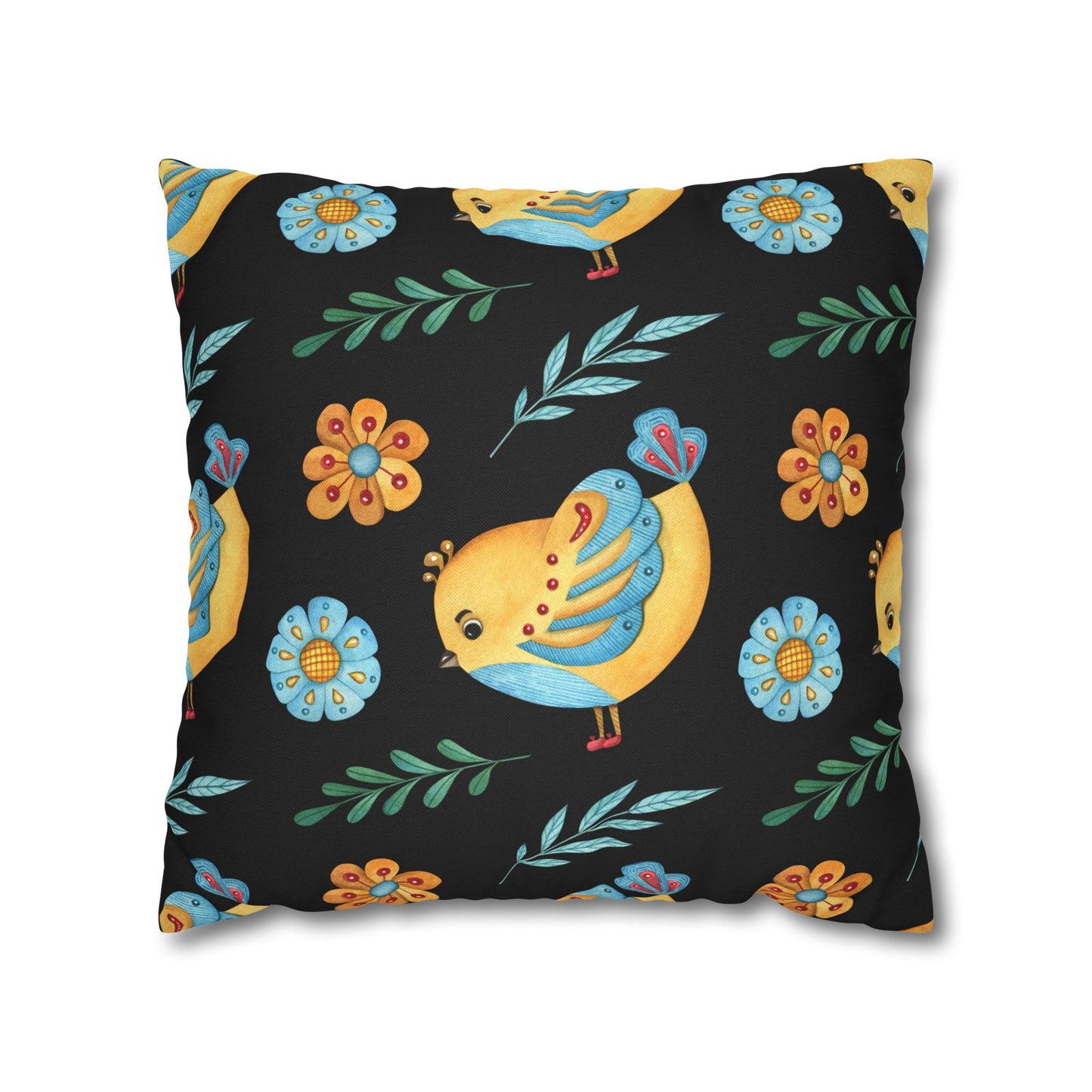 Whimsical Bird Pillowcase