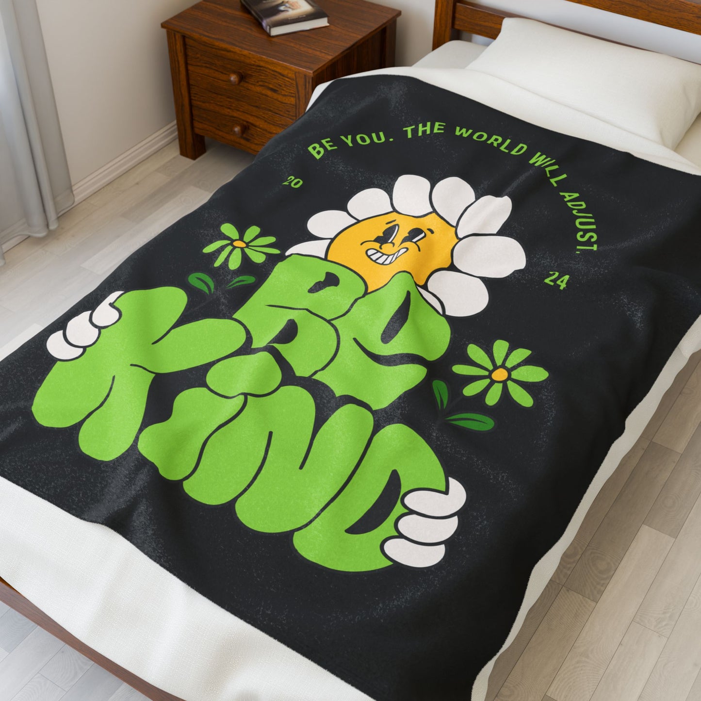 Be Kind Velveteen Plush Blanket