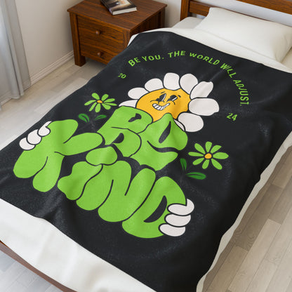 Be Kind Velveteen Plush Blanket