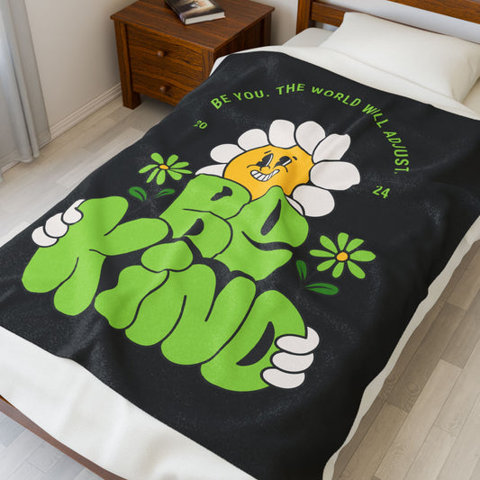 Be Kind Velveteen Plush Blanket