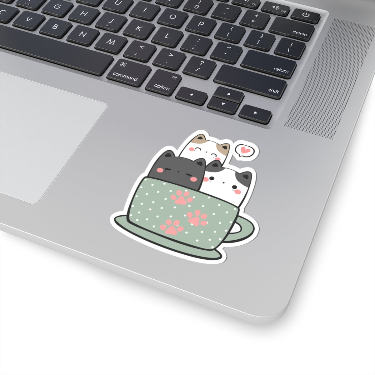 Cute Cat Coffee Mug Kiss-Cut Stickers
