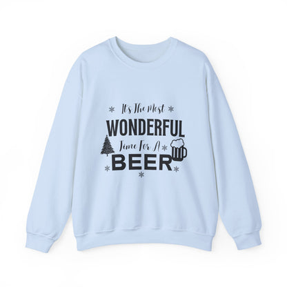 Wonderful Time for a Beer  Christmas Unisex Sweatshirt