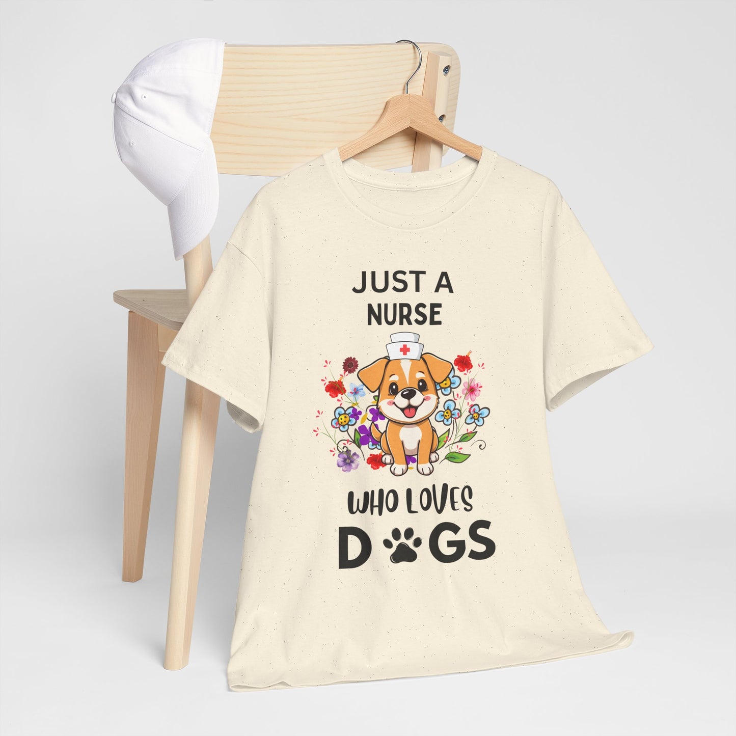 Just a Nurse Who Loves Dogs Cotton Unisex T-shirt