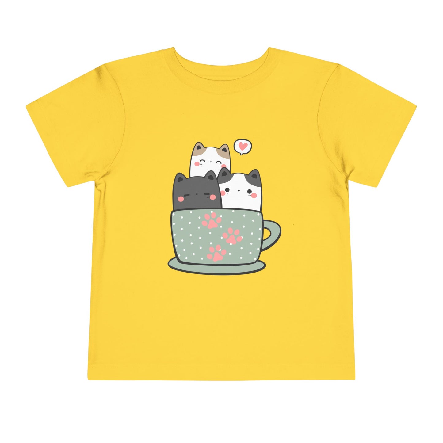 3 Cat Cup Toddler Short Sleeve Tee