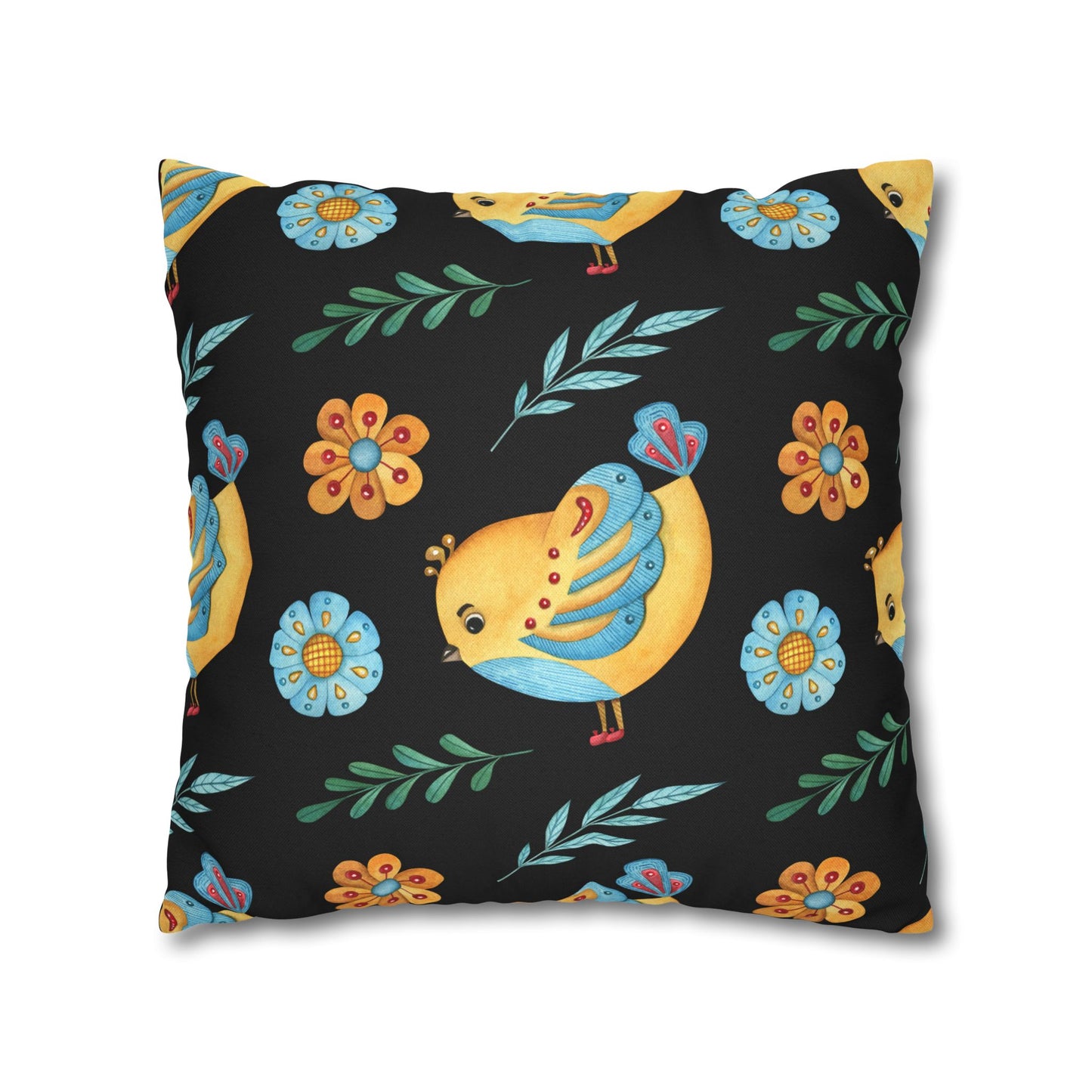 Whimsical Bird Pillowcase