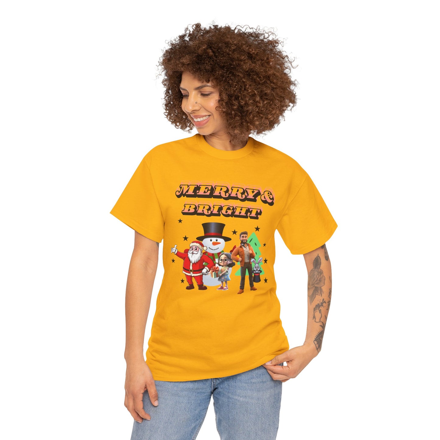 Merry & Bright Cotton Unisex T shirt