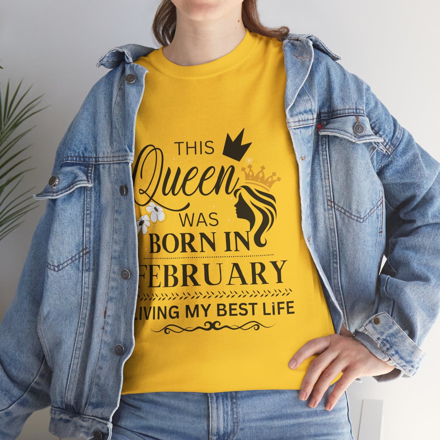 February Birthday Queen Unisex Cotton T-Shirt