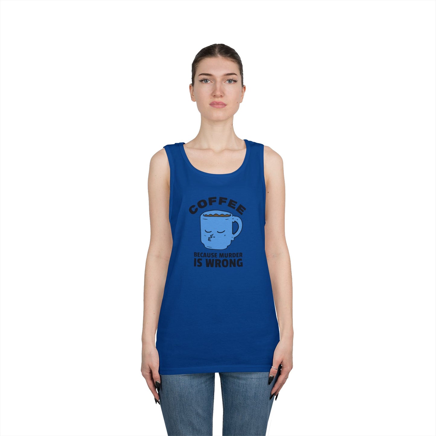 Coffee Pun Unisex Heavy Cotton Tank Top