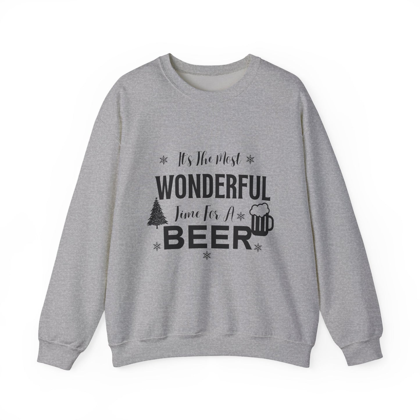 Wonderful Time for a Beer  Christmas Unisex Sweatshirt
