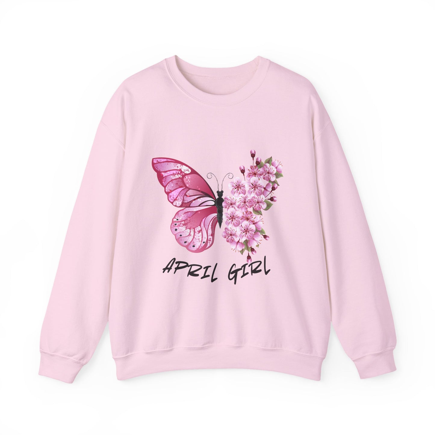 April Girl Butterfly Birthday Sweatshirt