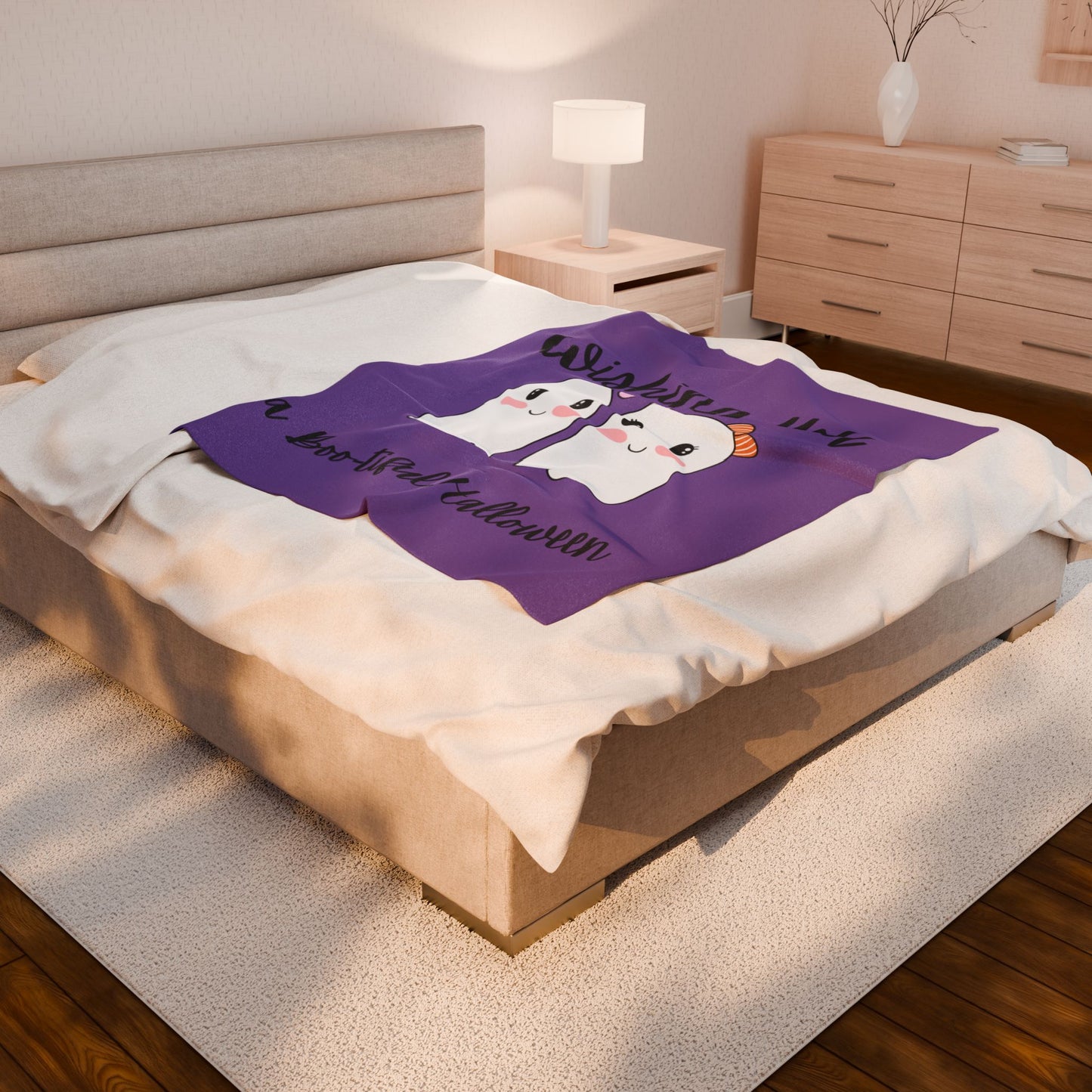 Bootiful Halloween Velveteen Plush Blanket