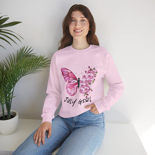 July Birthdays Butterfly Sweatshirt