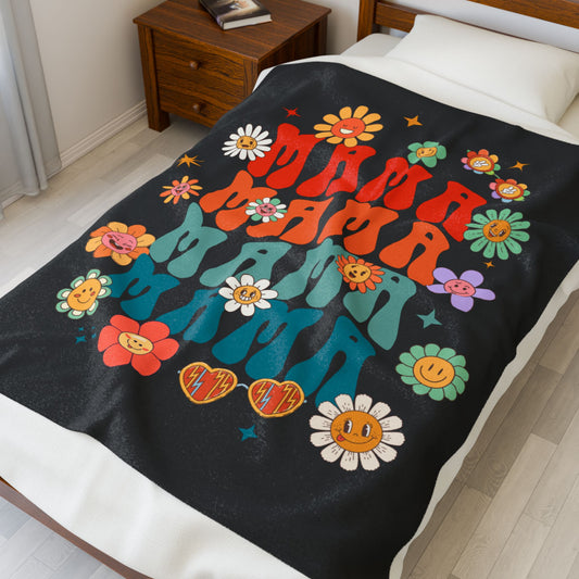 Mama Mama Velveteen Plush Blanket