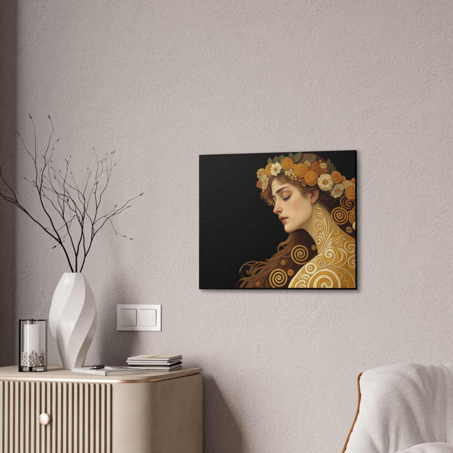 Lady with Flowers Canvas Art Print