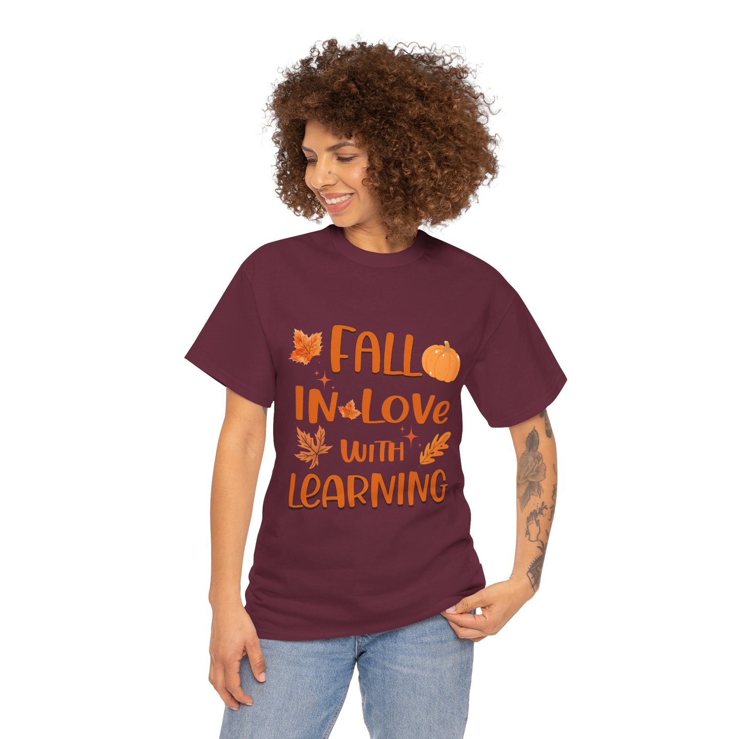 Fall in Love with Learning  Unisex cotton Tee