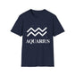 Aquarius Zodiac White Soft Unisex T-shirt