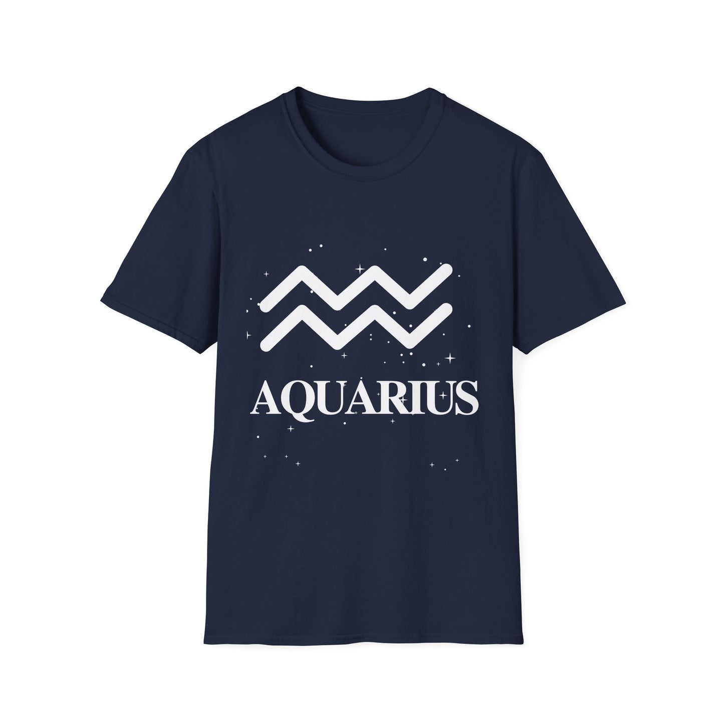 Aquarius Zodiac White Soft Unisex T-shirt