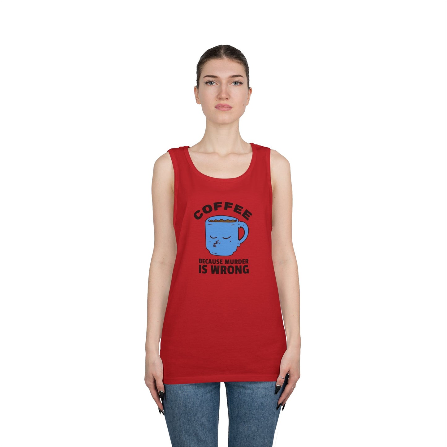 Coffee Pun Unisex Heavy Cotton Tank Top