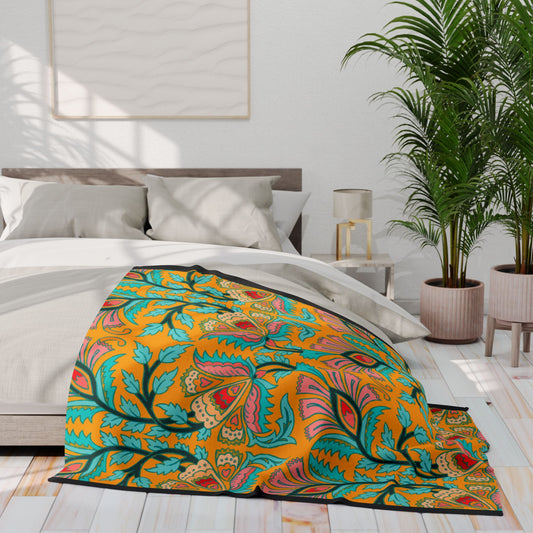 Vibrant Floral Arctic Fleece Blanket