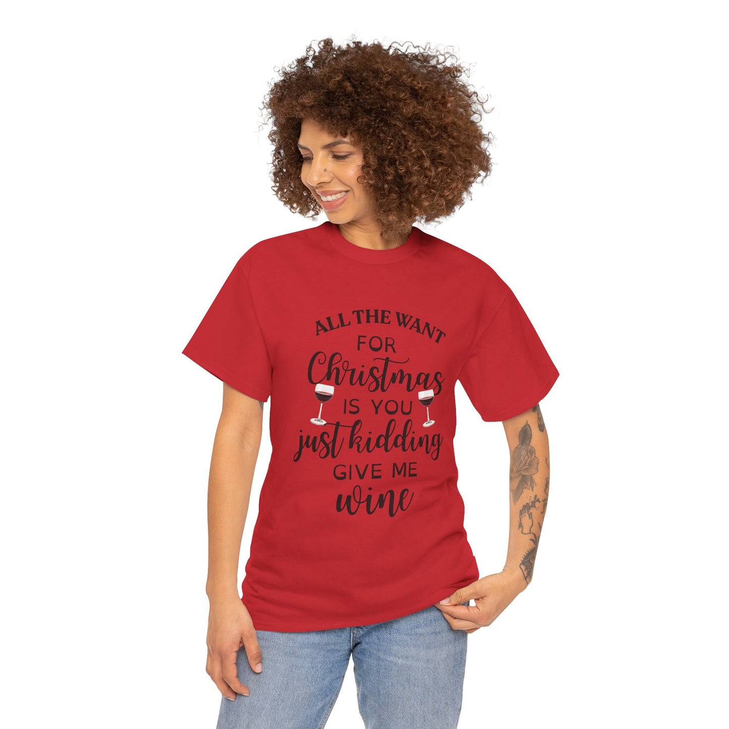 JUST KIDDING WINE COTTON UNISEX T-SHIRT