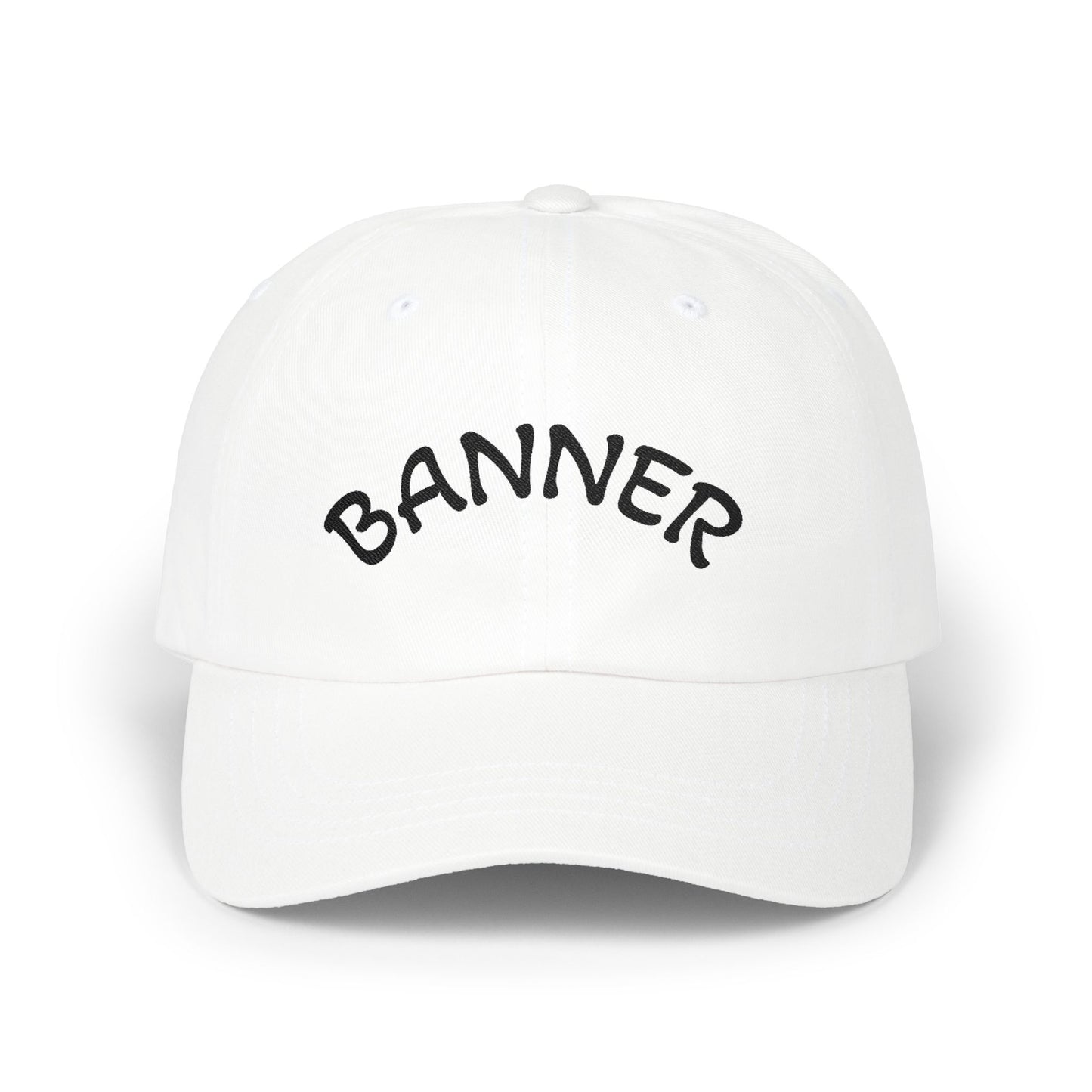 BANNED Embroidered Classic Dad Cap – White Adjustable Baseball Hat